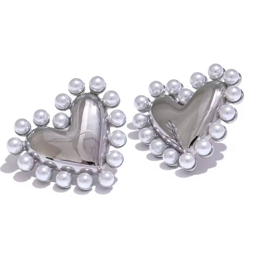 Pearl & Heart Earring