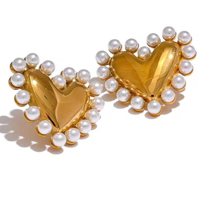 Pearl & Heart Earring